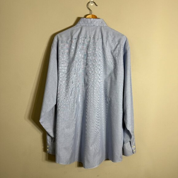 Brooks Brothers Plaid Non Iron Button Up Dress Shirt Men's 17 36 Blue Career - Picture 3 of 13